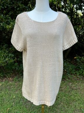 Eddie Bauer Beige Scoop-Neck Knit Top
